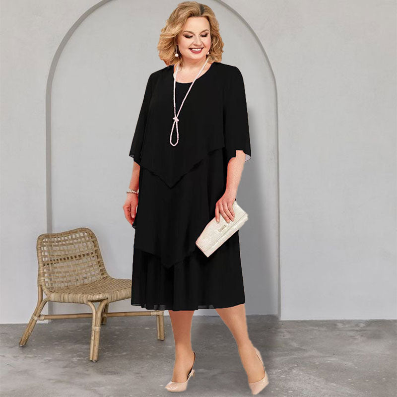 🎊Mother's Day Limited Time 50% OFF👗Plus Size Layered Midi Dress
