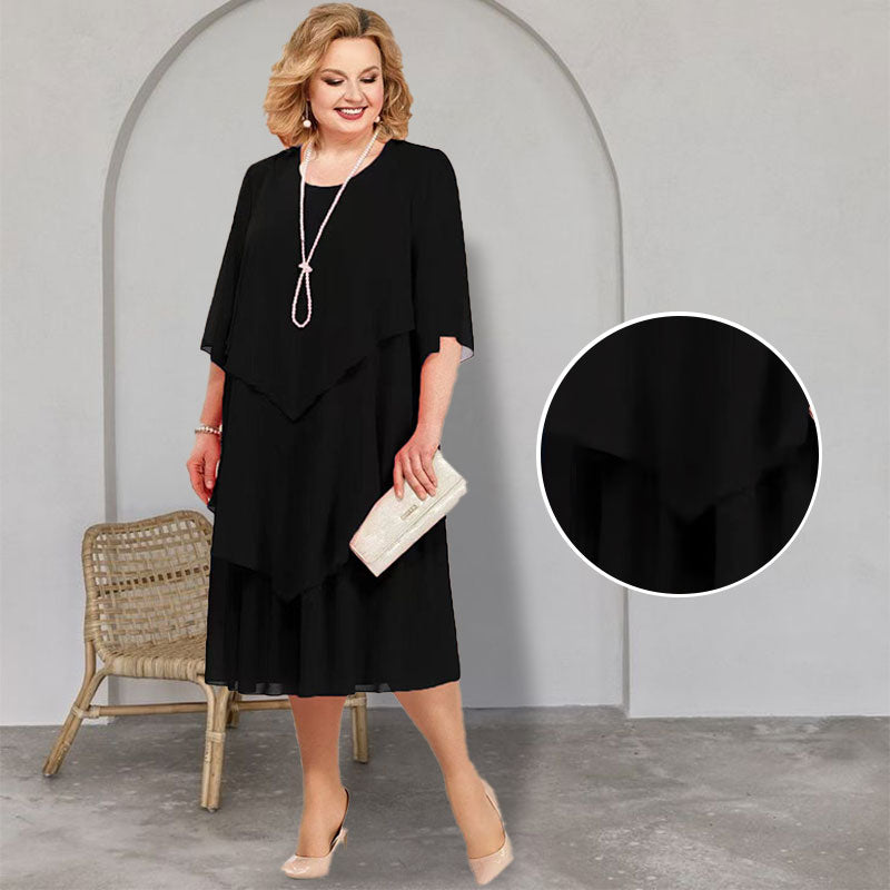 Plus Size Layered Midi Dress