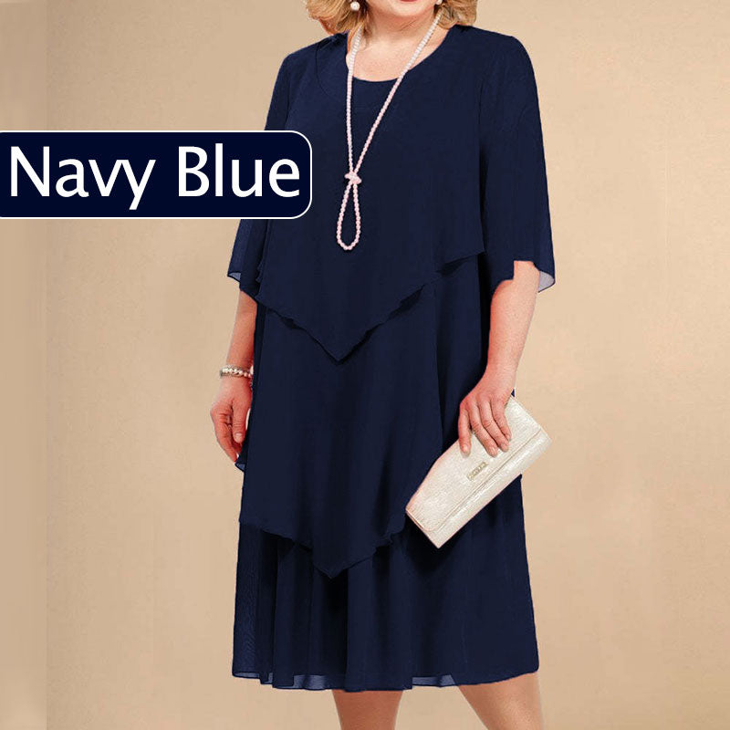 Plus Size Layered Midi Dress