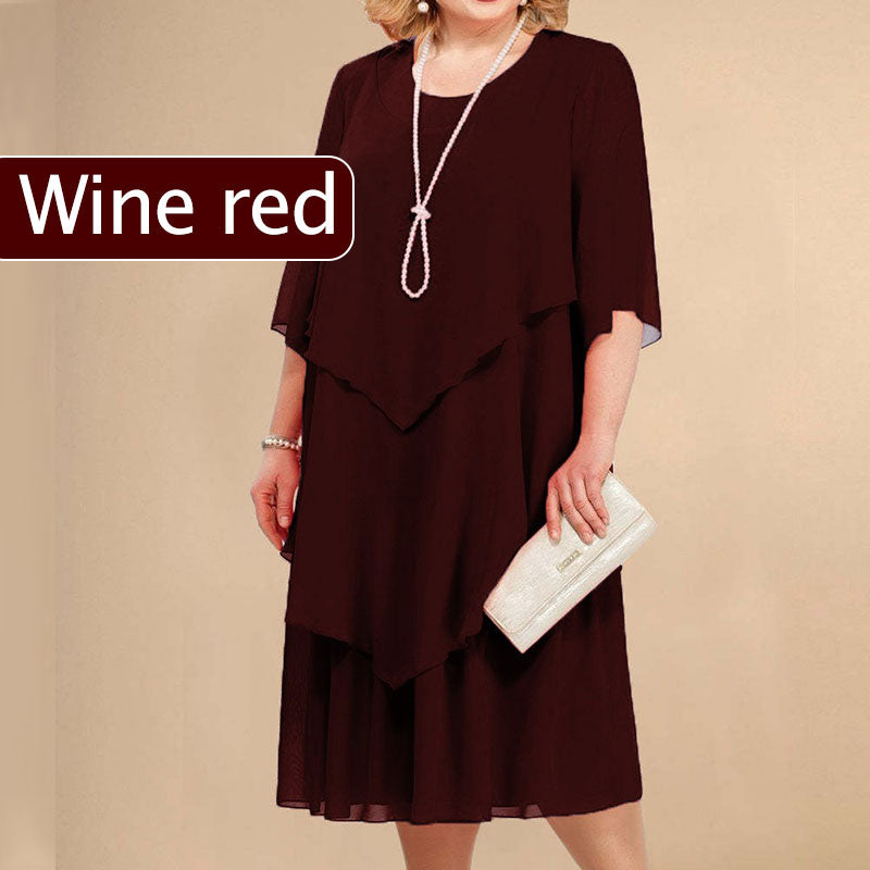 Plus Size Layered Midi Dress