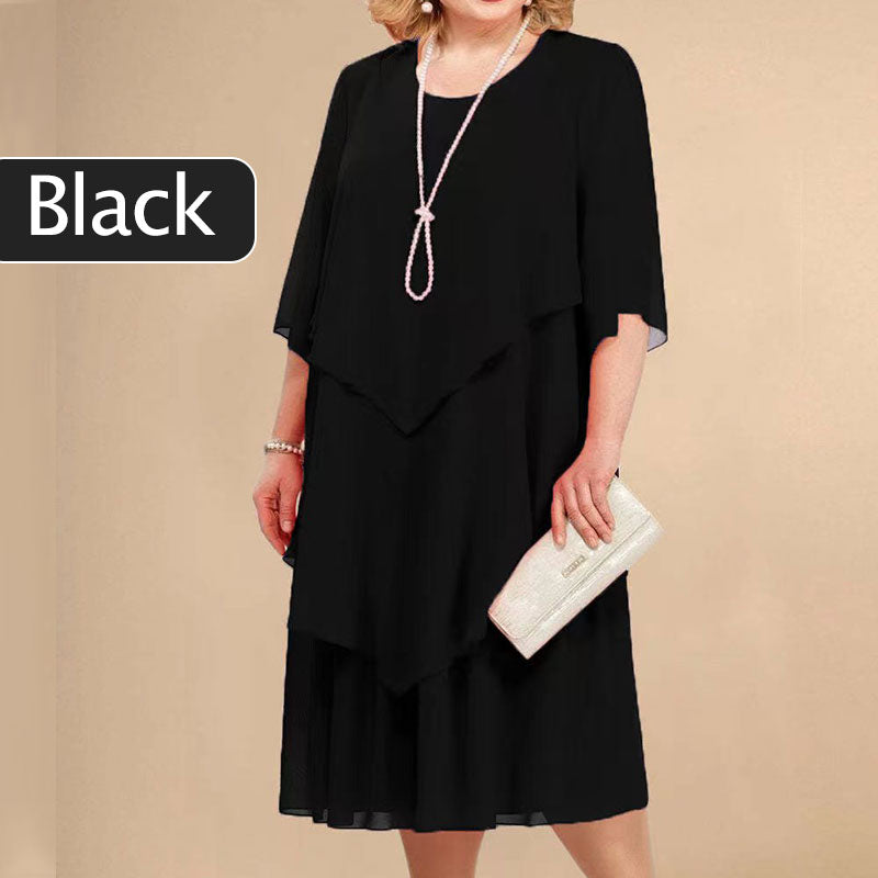 🎊Mother's Day Limited Time 50% OFF👗Plus Size Layered Midi Dress