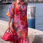 🎉🛍️Summer Limited Edition👗Red Floral Printed Chiffon Dress