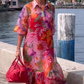 🎉🛍️Summer Limited Edition👗Red Floral Printed Chiffon Dress