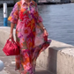 🎉🛍️Summer Limited Edition👗Red Floral Printed Chiffon Dress