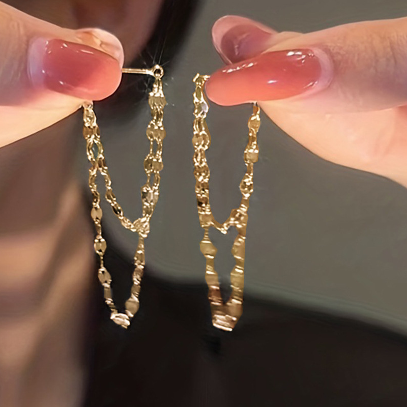 🎉Instantly Enhance Your Elegant Aura📿Women's Fashion Double Layer Chain Earrings