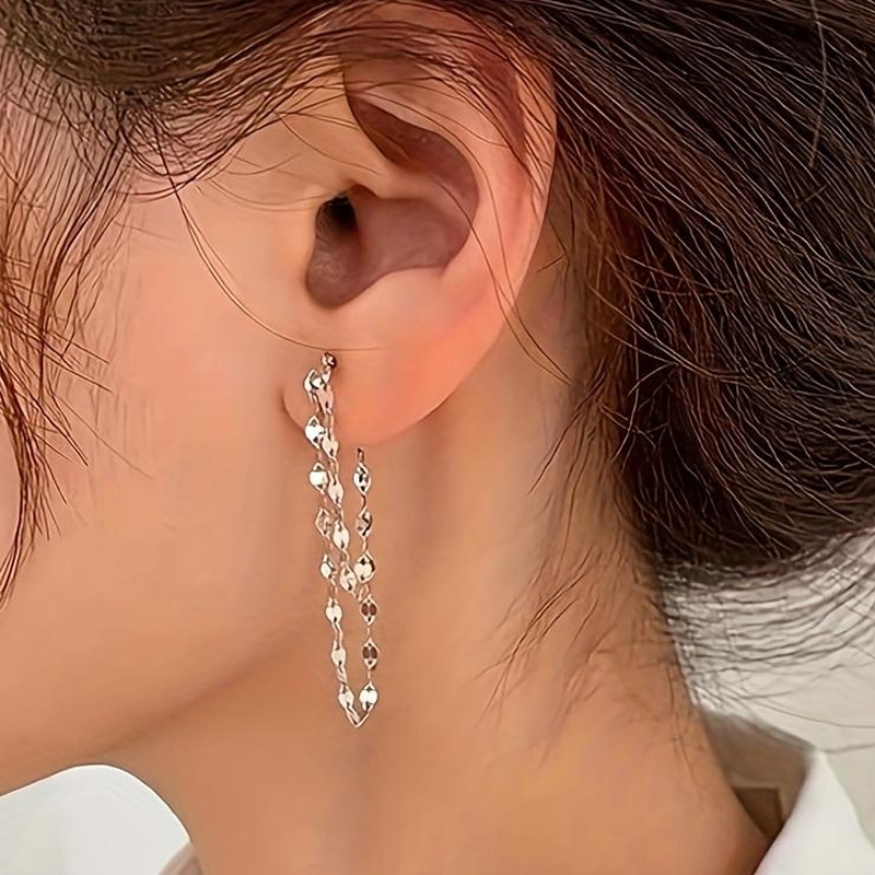 🎉Instantly Enhance Your Elegant Aura📿Women's Fashion Double Layer Chain Earrings