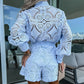 🎊Summer Hot Sale 44%OFF🌸Women's Elegant Lace 2-Piece Set Shirt & Shorts