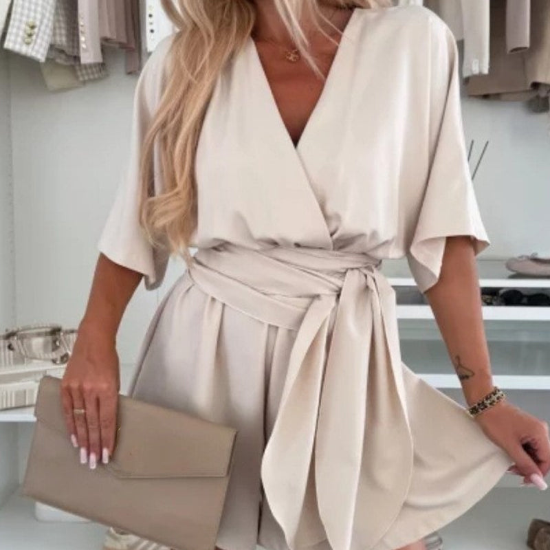 🎉🛍️2025 Summer New Arrivals👗Women's Elegant Short Sleeves Shorts Romper