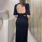🎉2025 New Arrivals🎉Backless Midi Dress with Waist Cutout and Slit