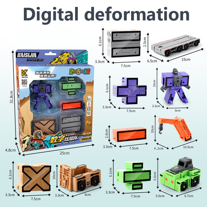 🤖🔥2025 Hot Sale🔥Fun & Educational Toy Deformation Number Transform Robot - Cool & Smart!🤖