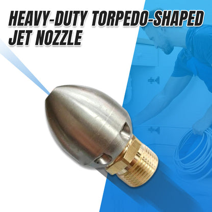 🔥Heavy-Duty Torpedo-Shaped Jet Nozzle for High-Flow Drain Cleaning