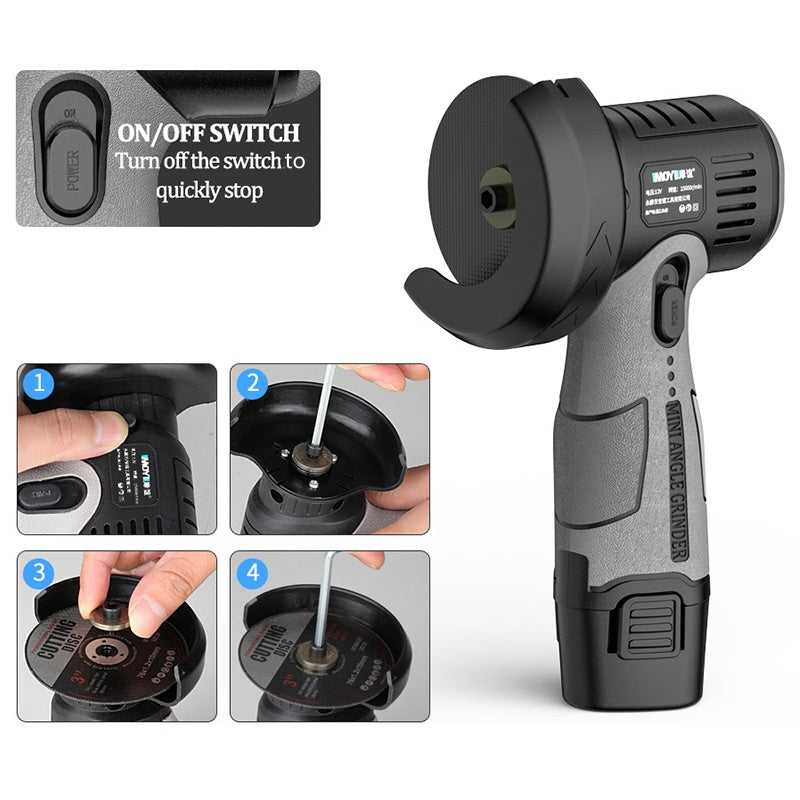 ⏳Time-limited Special🧰12V Mini Angle Grinder with Cutting Disc