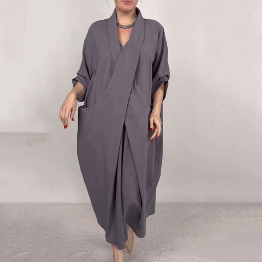 🎉🛍️Exclusive to Summer Leisure👗Women’s Stylish Unique Cross Loose Dress