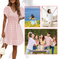 🎉🛍️Summer New Arrivals👗V-neck Slim Fit Short Sleeve Chiffon Dress