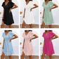 🎉🛍️Summer New Arrivals👗V-neck Slim Fit Short Sleeve Chiffon Dress