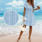 🎉🛍️Summer New Arrivals👗V-neck Slim Fit Short Sleeve Chiffon Dress