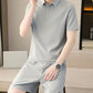 🏃‍♂️Men's Quick-Dry Short Sleeve Lapel T-Shirt  Shorts Set🏃‍♂️
