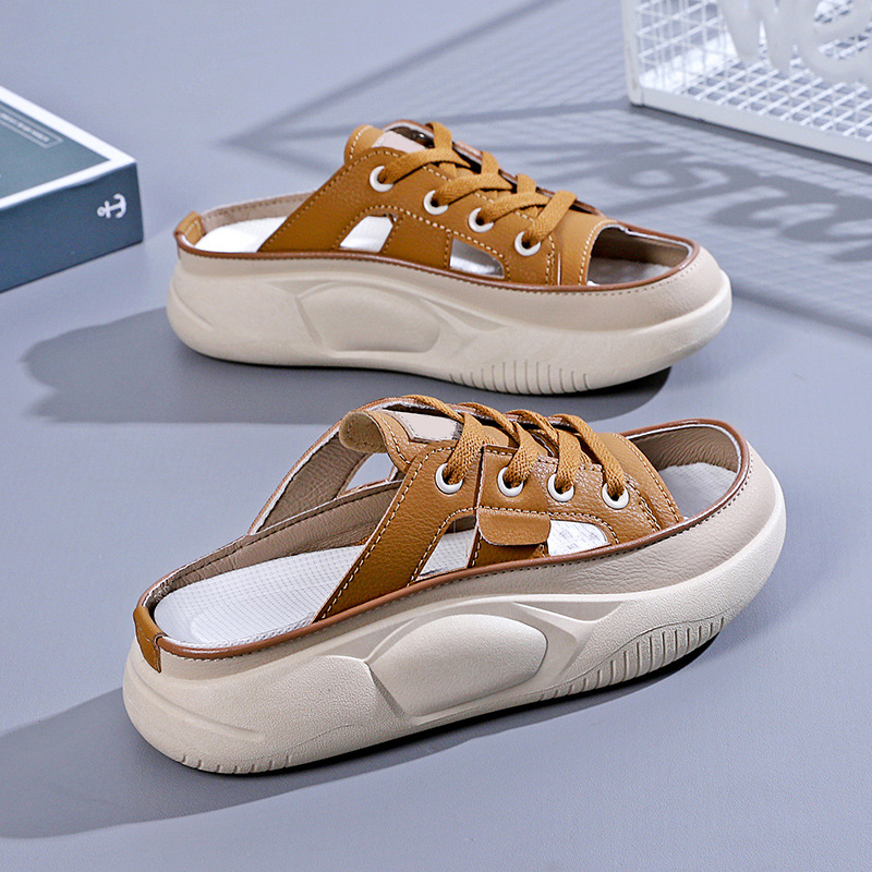 Women's Breathable Hollow-out Slip-on Thick Sole Sandals