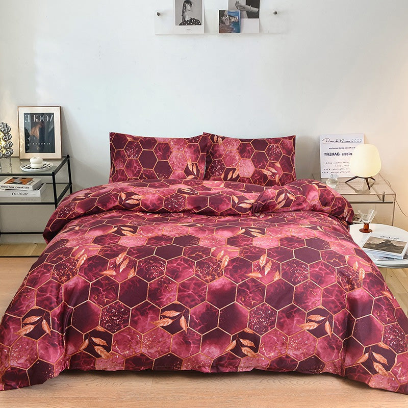 🛌🌟Geometric Gold Leaf Duvet & Pillowcase Set🌟Modern & Luxurious Bedding