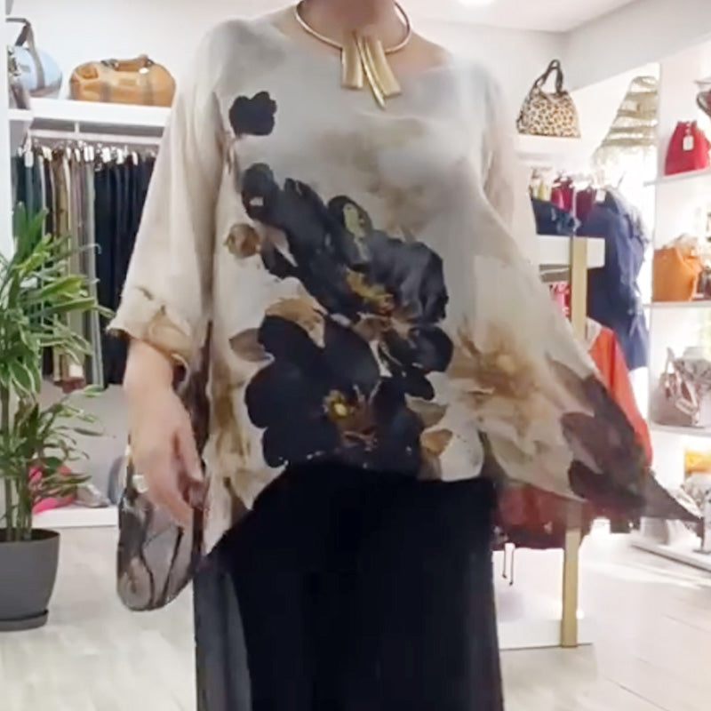 🌸2025 NEW ARRIVAL! 🌸Women's Casual Printed Round Neck Top