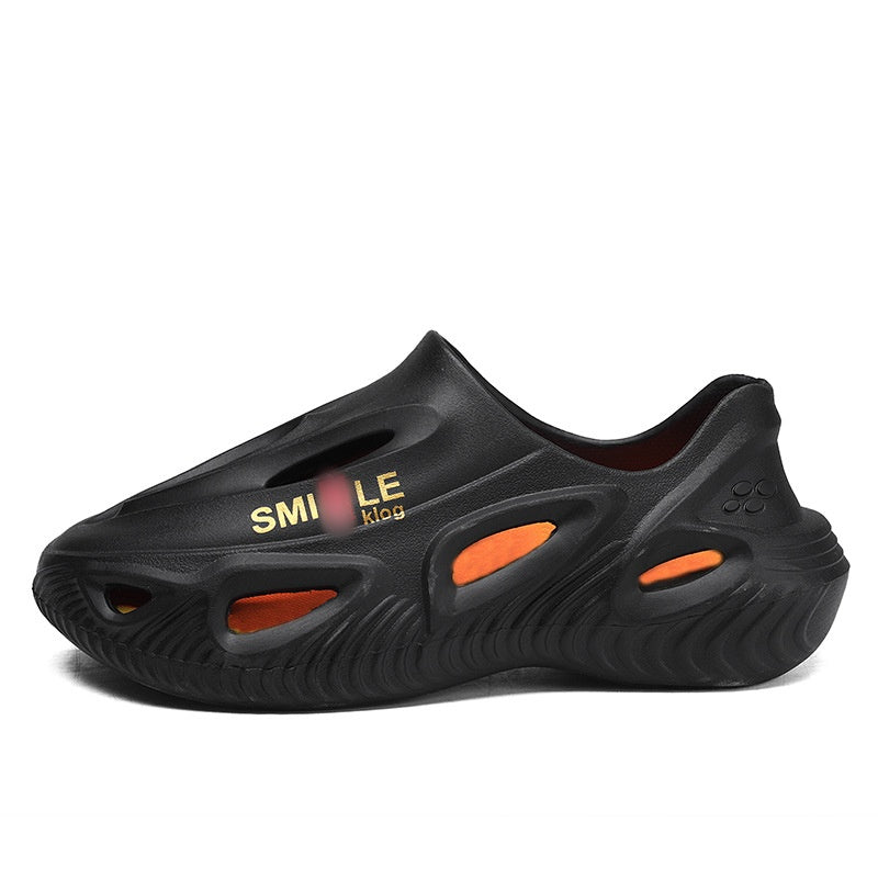 👟Men's Thick Bottom Hollow Outdoor Slippers - Breathable & Durable🌳