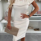 👗Women's Elegant Off-Shoulder Ruffle Slimming Dress - Perfect Your Curves✨