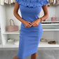 👗Women's Elegant Off-Shoulder Ruffle Slimming Dress - Perfect Your Curves✨