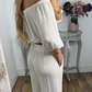 💥2025 New Product💥💃Women's Off-The-Shoulder Top & Pants Set - Fashionable and Cool