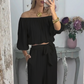 💥2025 New Product💥💃Women's Off-The-Shoulder Top & Pants Set - Fashionable and Cool