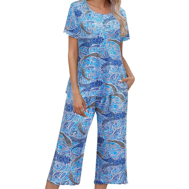 🎉🛍️Time-limited Special🌺Women's Printed Top & Pants Sleepwear Set