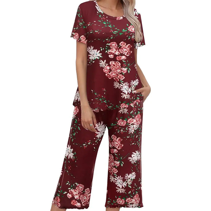 🎉🛍️Time-limited Special🌺Women's Printed Top & Pants Sleepwear Set