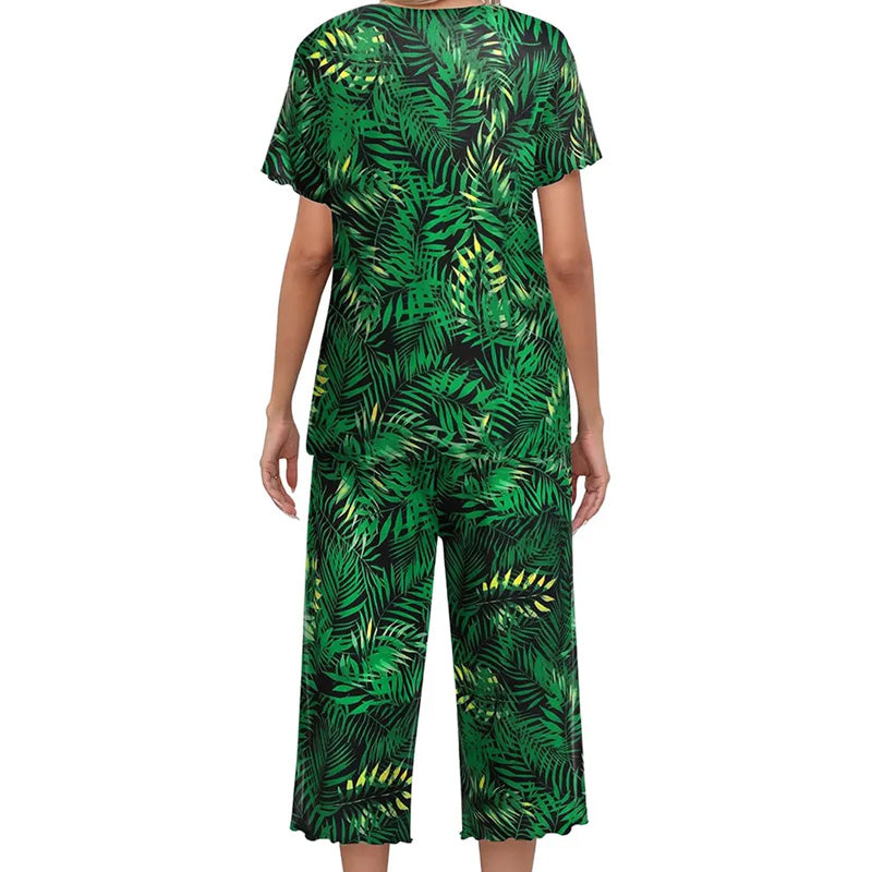 🌸2025 Hot Sale 50% OFF⏳Women's Printed Top & Pants Sleepwear Set