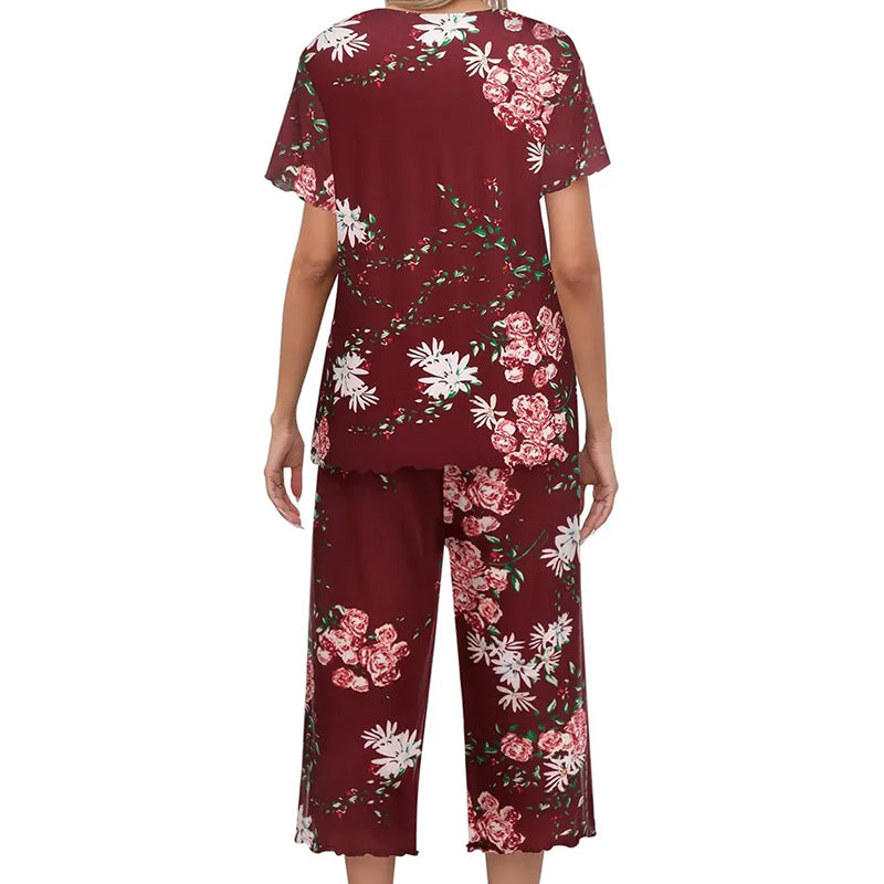 🎉🛍️Time-limited Special🌺Women's Printed Top & Pants Sleepwear Set