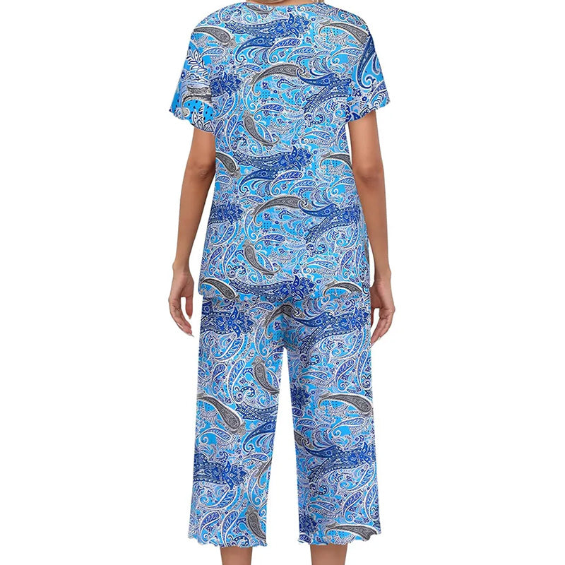 🎉🛍️Time-limited Special🌺Women's Printed Top & Pants Sleepwear Set