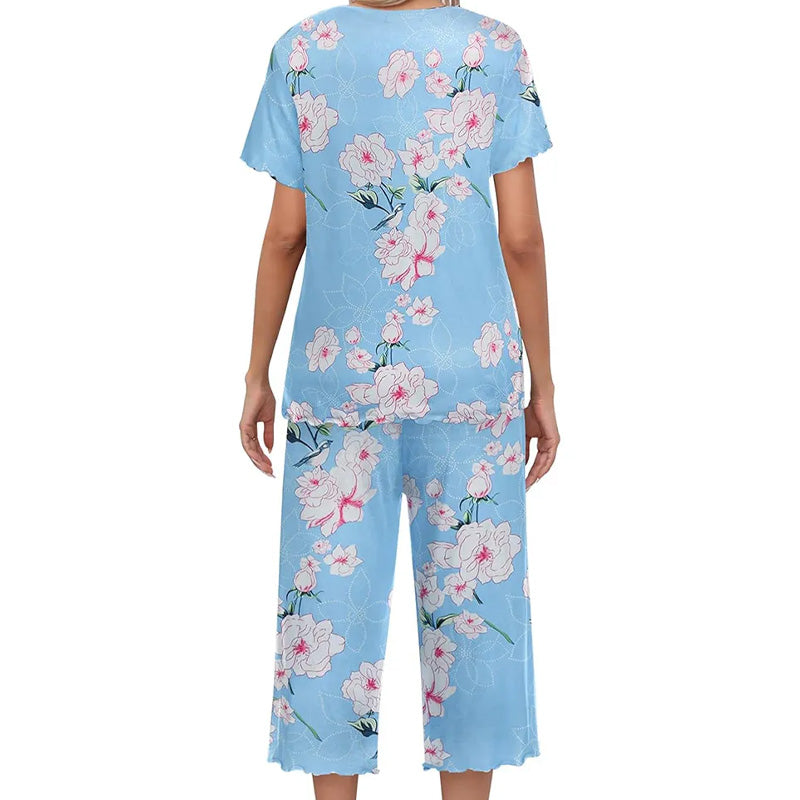🌸2025 Hot Sale 50% OFF⏳Women's Printed Top & Pants Sleepwear Set