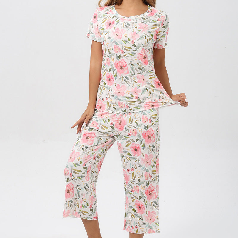 🌸2025 Hot Sale 50% OFF⏳Women's Printed Top & Pants Sleepwear Set