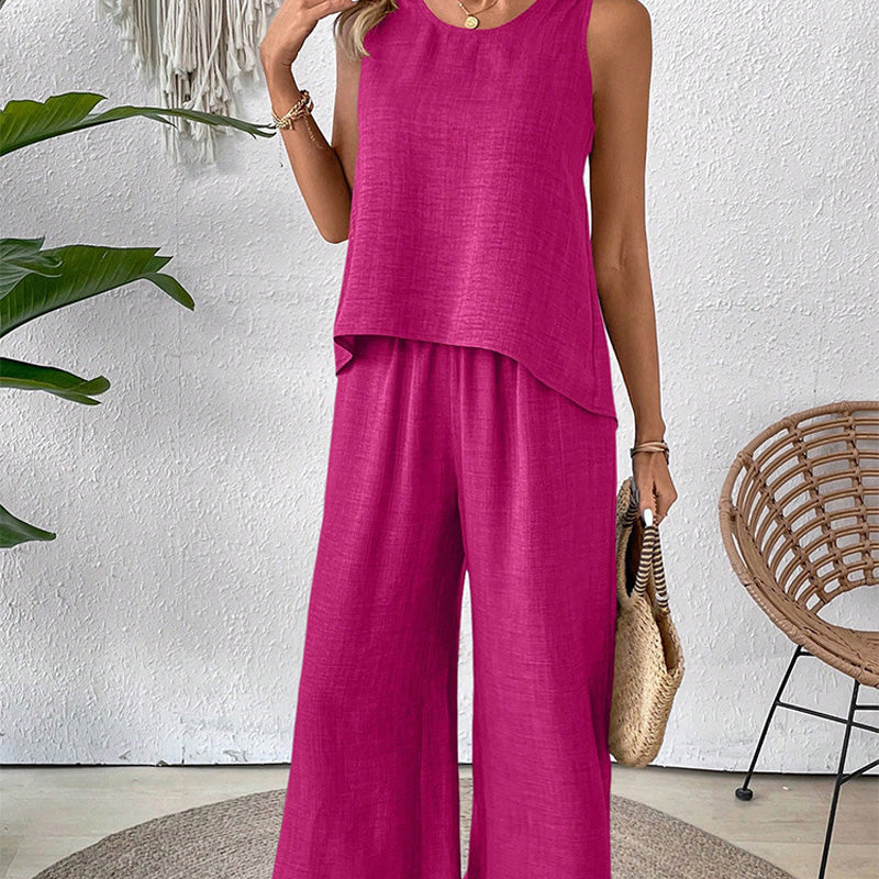 ✨2025 New Arrivals ✨Sleeveless Top & Wide-Leg Pants Set