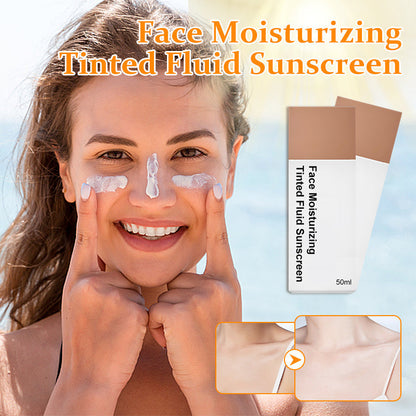 😍Buy 2 Get 1 Free💗Face Moisturizing Tinted Fluid Sunscreen