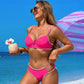 🎊🏖️Essential for the beach👙Women's Tie Solid Color Swimsuit 2-PCS Set💞
