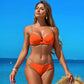 🎊🏖️Essential for the beach👙Women's Tie Solid Color Swimsuit 2-PCS Set💞