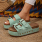 Double-Strap Thick-Soled Studded Sandals