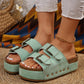 Double-Strap Thick-Soled Studded Sandals