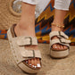 Double-Strap Thick-Soled Studded Sandals