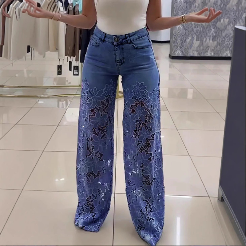 💃Summer Fashion Forward🌸Fashion Lace Patchwork Denim Jeans