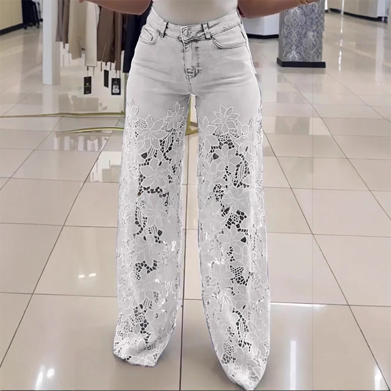 💃Summer Fashion Forward🌸Fashion Lace Patchwork Denim Jeans