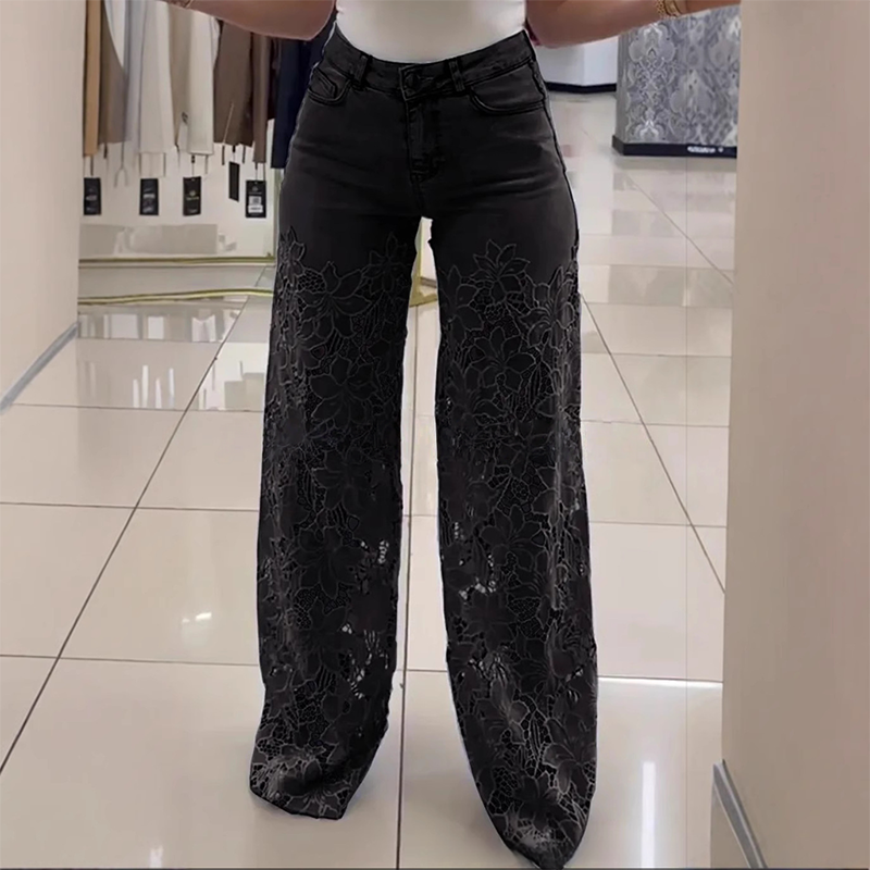 💃Summer Fashion Forward🌸Fashion Lace Patchwork Denim Jeans