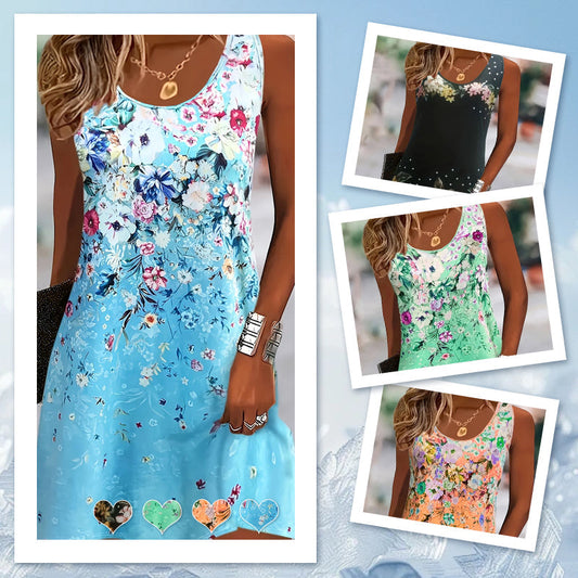 🌞Summer Essentials👗Women’s Floral Sleeveless Summer Dress