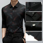 Men's Business Casual Printed Long-Sleeved Shirt