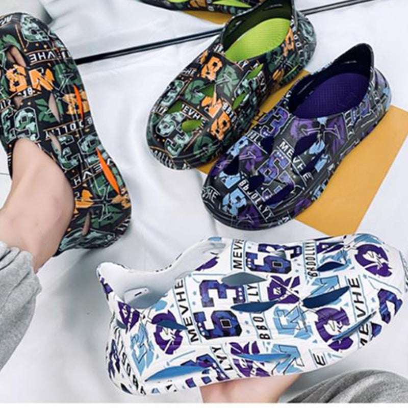 ✨Men's Fashion Outdoor Non-Slip Graffiti Slippers