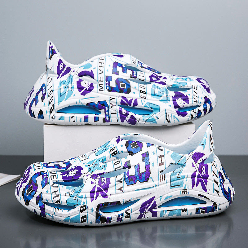 ✨Men's Fashion Outdoor Non-Slip Graffiti Slippers